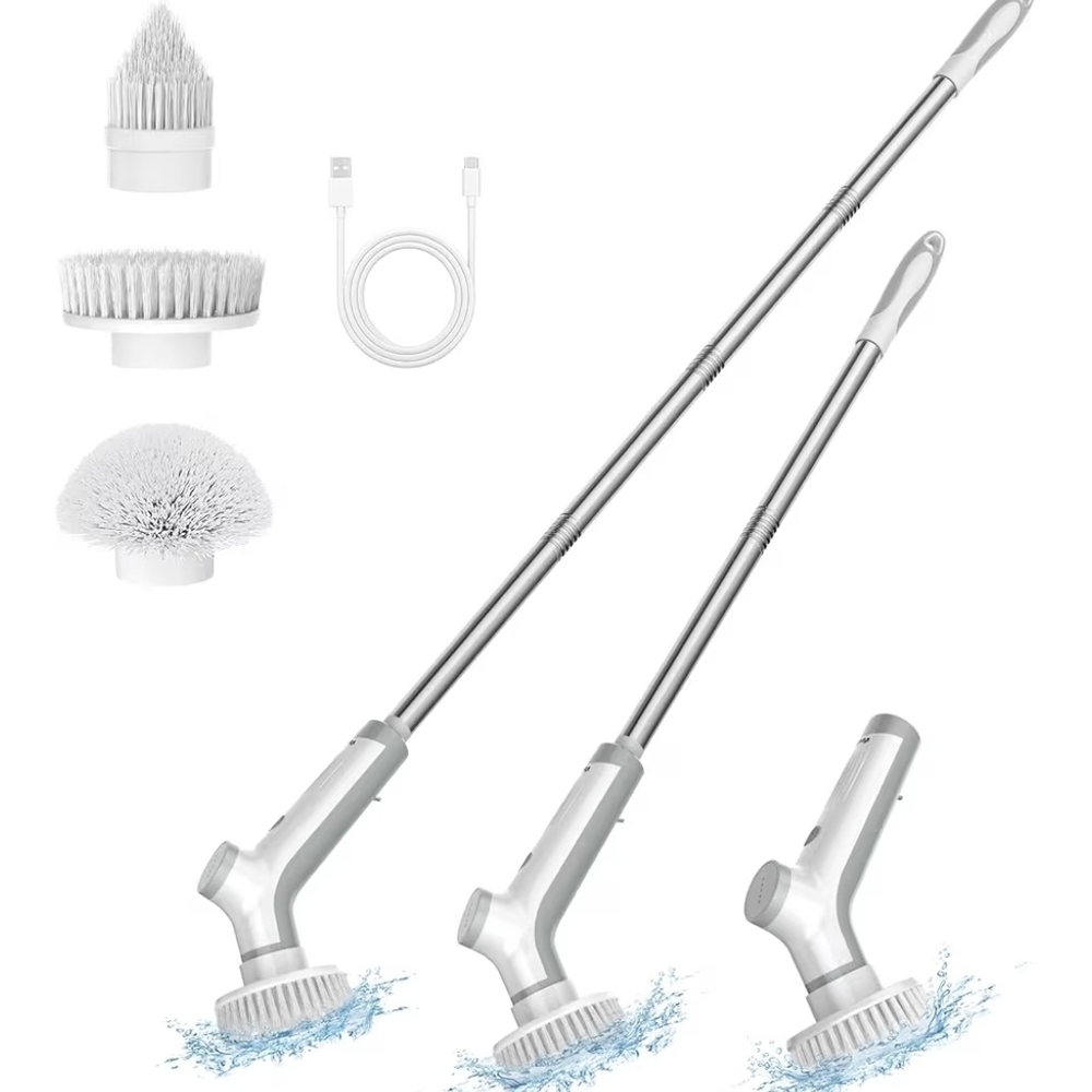 NEW Cordless Electric Scrubber with Replaceable Heads